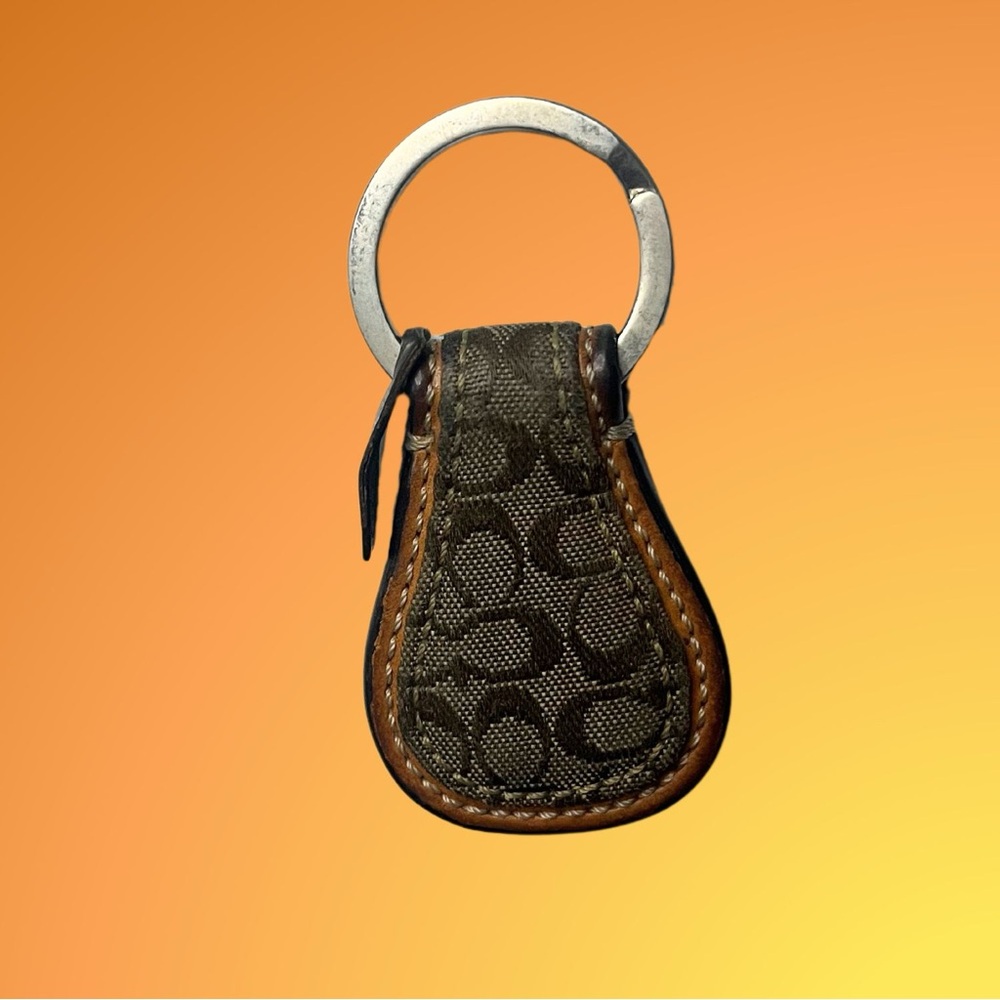 *SOLD* Vintage Coach fabric keychain with signature C monogram pattern